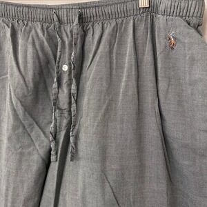 Polo Ralph Lauren Mens XL Grey Chambray Cotton Lounge Pajama Sleepwear Pants
